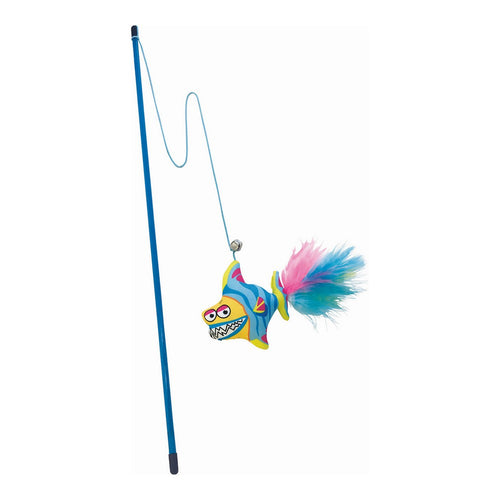 Caña para gatos con pez de peluche Guppy