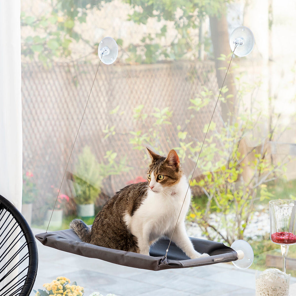 Hamaca de ventana para gatos con ventosas (hasta 30 kg)