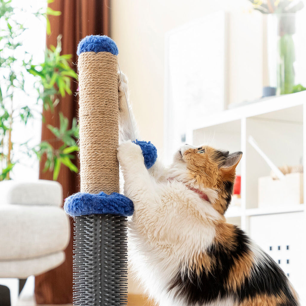 Rascador para gatos 3 en 1 con masajeador y pelota