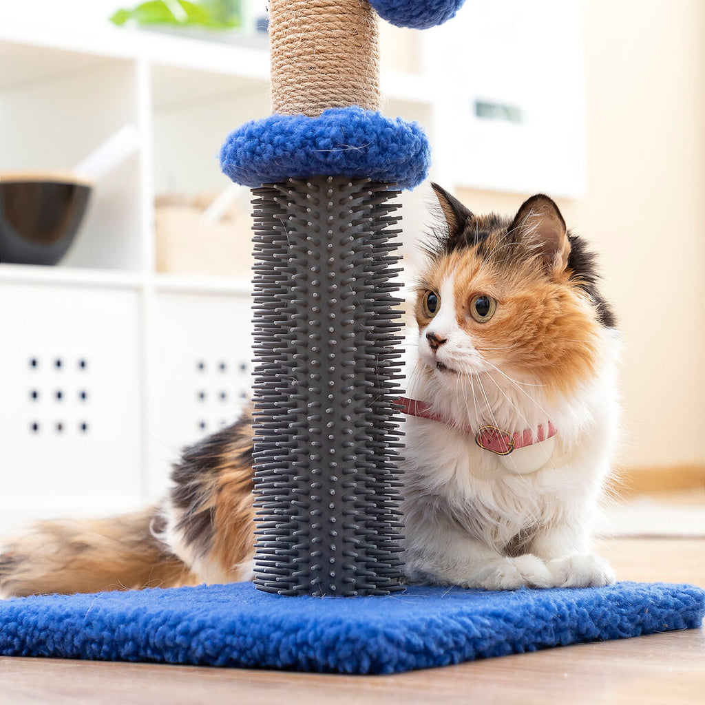 Rascador para gatos 3 en 1 con masajeador y pelota